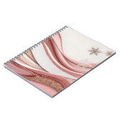 Abstract Pink and Gold Glitter Waves Notebook ノートブック (左側)