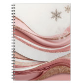 Abstract Pink and Gold Glitter Waves Notebook ノートブック (正面)