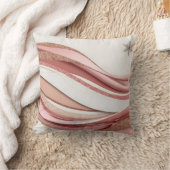 Abstract Pink and Gold Glitter Waves Pillow クッション (ブランケット)