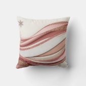 Abstract Pink and Gold Glitter Waves Pillow クッション (裏面)