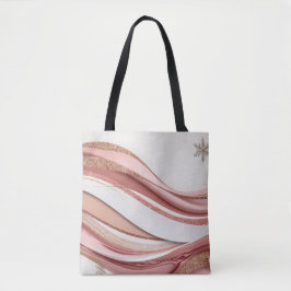 Abstract Pink and Gold Glitter Waves Tote Bag トートバッグ