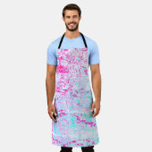 Abstract Pink & Blue エプロン (着用した状態)