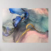 Abstract pink-blue background with beautiful smudg ポスター (正面)