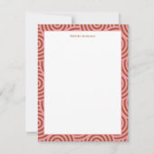  Abstract Pink Brown Vintage Monogram Name ノートカード (正面)
