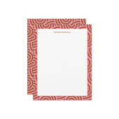  Abstract Pink Brown Vintage Monogram Name ノートカード (正面/裏面インサイチュ)