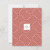  Abstract Pink Brown Vintage Monogram Name ノートカード (裏面)
