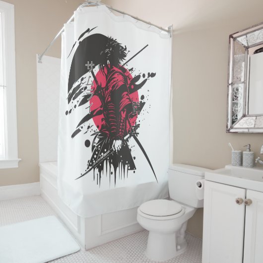 Abstract Pink Elephant Shower Curtain | Modern Bla シャワーカーテン (インサイチュ)