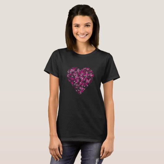 Abstract pink heart made from spots circles and ri tシャツ (正面フル)