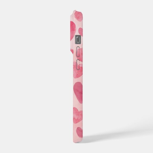 Abstract Pink Hearts Background Love Phone Case iPhoneケース (左側面)