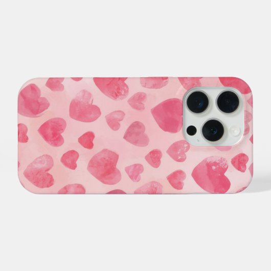 Abstract Pink Hearts Background Love Phone Case iPhoneケース (裏面横)