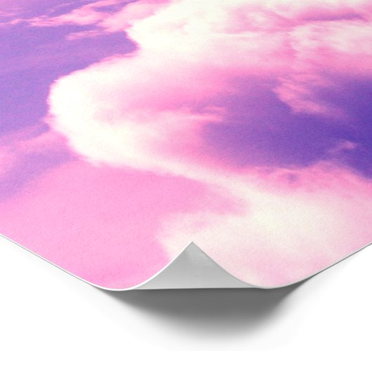 Abstract Pink Nebula Clouds Pattern ポスター (角)