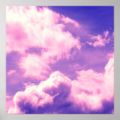 Abstract Pink Nebula Clouds Pattern ポスター (正面)