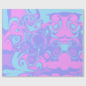 Abstract pink purple blue swirls ラッピングペーパー (フラット)