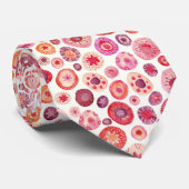 Abstract Pink Red Circle Pattern ネクタイ (ロール)