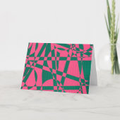 Abstract pink rose red Christmas trims with pine カード (正面)