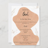 Abstract Pink Shapes And Elements Sweet Baby Girl 招待状 (正面)