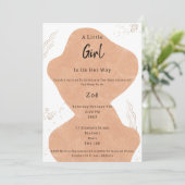 Abstract Pink Shapes And Elements Sweet Baby Girl 招待状 (スタンド正面)