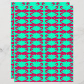 Abstract Pink Swan on Teal scrapbook paper (正面/裏面)