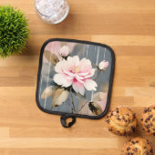 Abstract Pink Wabi Sabi Flower 鍋敷き (トップダウン)