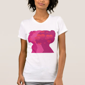 Abstract  pink woman silouette T-chirt Tシャツ
