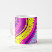 Abstract Pink Yellow Pop Art Pattern  コーヒーマグカップ (正面左)