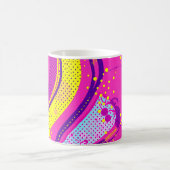 Abstract Pink Yellow Pop Art Pattern  コーヒーマグカップ (中央)