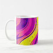 Abstract Pink Yellow Pop Art Pattern  コーヒーマグカップ (左)