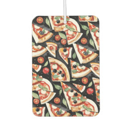 Abstract Pizza Slices On A Black Background カーエアーフレッシュナー