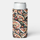 Abstract Pizza Slices On A Black Background スリム缶クーラー (Seltzer正面)