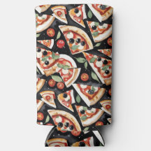 Abstract Pizza Slices On A Black Background