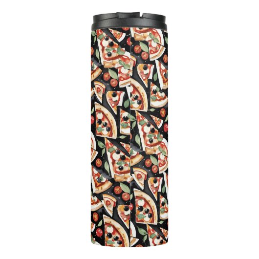 Abstract Pizza Slices On A Black Background タンブラー (裏面)