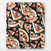Abstract Pizza Slices On A Black Background マウスパッド (正面)