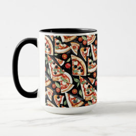 Abstract Pizza Slices On A Black Background マグカップ