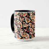 Abstract Pizza Slices On A Black Background マグカップ (正面左)