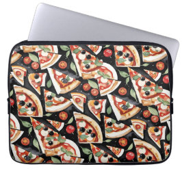 Abstract Pizza Slices On A Black Background ラップトップスリーブ