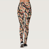 Abstract Pizza Slices On A Black Background レギンス (裏面)