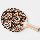 Abstract Pizza Slices On A Black Background 卓球ラケット (横)