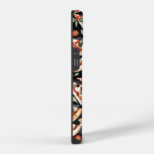 Abstract Pizza Slices On A Black Background iPhoneケース (右側面)