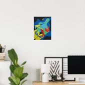 Abstract Playground of Colored Shapes Print ポスター (ホームオフィス)