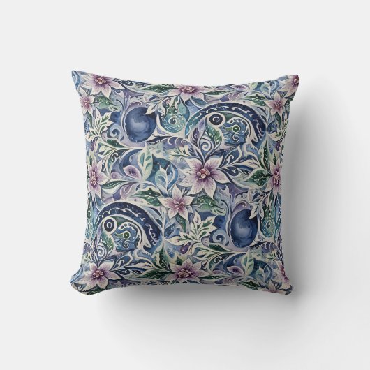 Abstract Poinsettia Winter Wild クッション (正面)