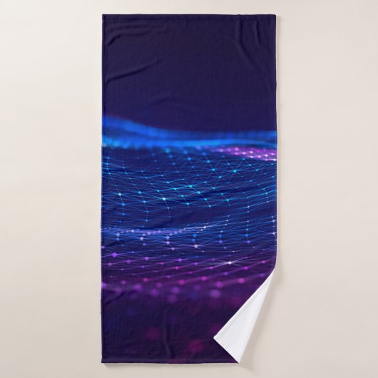 Abstract polygonal space low poly dark background バスタオル (バスタオル)