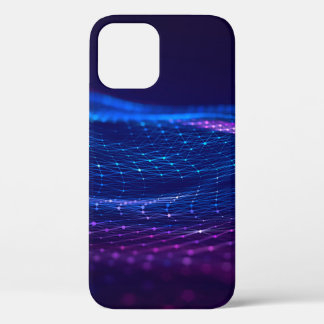 Abstract polygonal space low poly dark background iPhone 12ケース