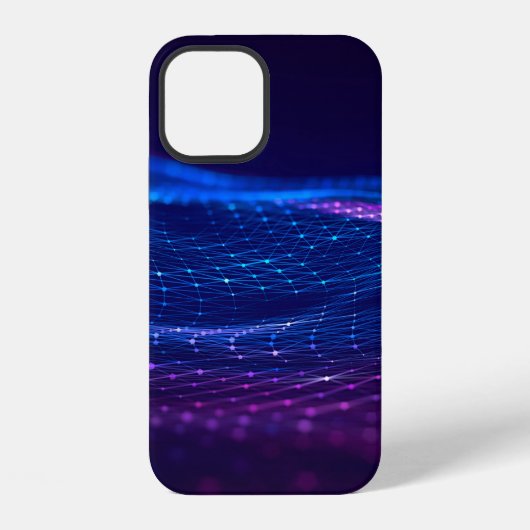 Abstract polygonal space low poly dark background iPhoneケース (裏面)