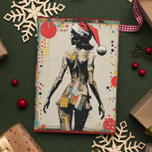 Abstract Pop Art Woman Christmas Card Custom カード