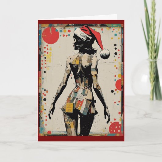 Abstract Pop Art Woman Christmas Card Custom カード (正面)