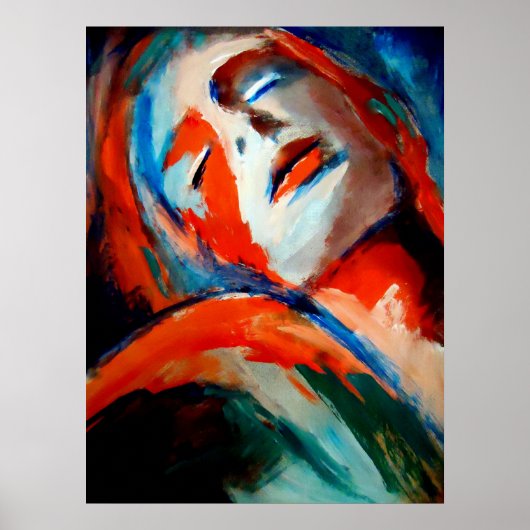 Abstract Portrait of a woman Painting - Art Prints ポスター (正面)