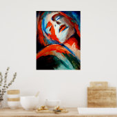 Abstract Portrait of a woman Painting - Art Prints ポスター (キッチン)