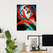 Abstract Portrait of a woman Painting - Art Prints ポスター (ホームオフィス)