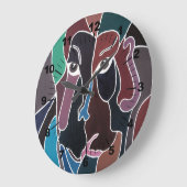 Abstract Portrait Painting by Alfred Fox ラージ壁時計 (傾斜)
