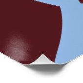 Abstract Poster – Blue Lines on Burgundy ポスター (コーナー)